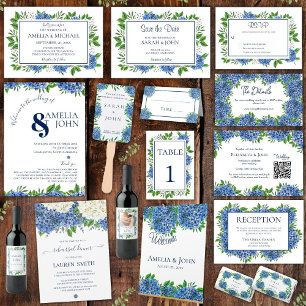 Invitación de boda todo en uno con acuarela de hor