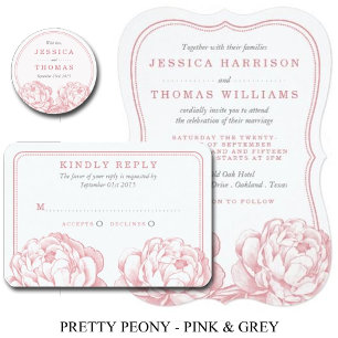 Invitación Colección de Bodas florales de Peony