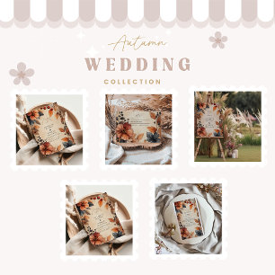 Tarjeta De Confirmación De Asistencia Boda Floral Otoñal de Estilo Antiguo y Malhumor