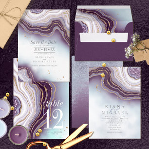 Tarjeta De Mesa Número de tabla de Boda de agato de cristal ID825