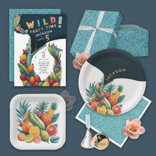 Invitación Divertido cocodrilo lagarto Dino Fiesta salvaje tr
