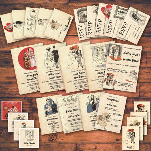 Invitación Personalizado viejo retro vintage Boda con tema có