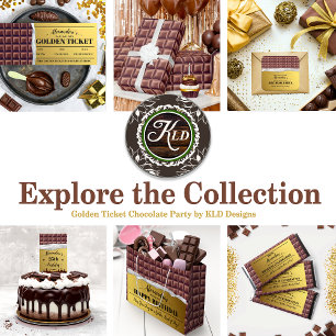 Pegatina Cuadrada Favor de la fiesta personalizada de chocolate con 