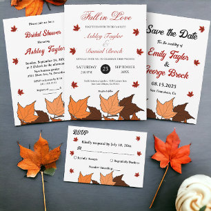 Invitación Caída Sale Elegante Romántica Ducha Bridal Otoño