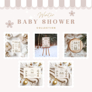 Servilleta De Papel Collage Baby Shower de Navidades neutrales