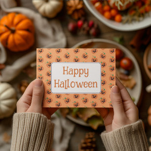 Felpudo Patrón de calabazas de Kawaii de Halloween