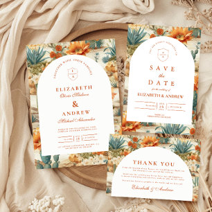 Tarjeta De Agradecimiento Boda Boho Arco del Desierto