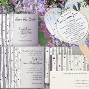 Aves de amor vintage Invitaciones a bodas en jaula