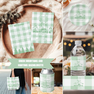 Pegatina Redonda Montañas verdes y Martinis Bachelorette