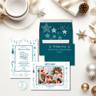 Invitación Whimsical Quirky Doodle Holiday