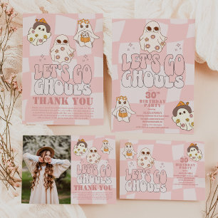 Tarjeta De Agradecimiento Foto Groovy Vamos Ghouls Halloween Adultos Nacidos