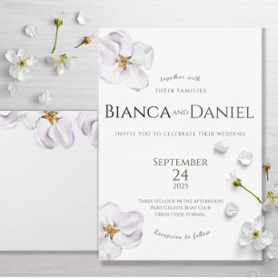 Imán de invitación a la boda, Flor de color de agu
