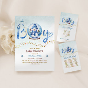 Invitación Oh Boy Winter Theme Baby Shower