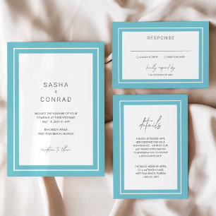 Invitación Boda moderno Sasha Aqua