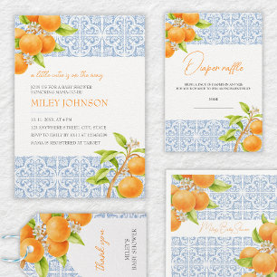 Servilleta De Papel Pequeña Cuidad   Citrus Mediterranean Tiles Cute