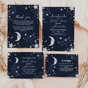 Servilleta De Papel Elegante Celestial Crescent Moon Bridal Shower