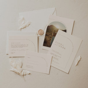 Tarjeta De Agradecimiento Modern Minimalist Script Arch Photo Thank You Card