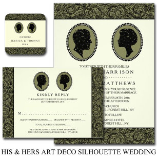 Invitación Colección de Bodas de Silhouette Art Deco