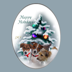 Tarjeta Festiva Navidades Jack Russell Terrier