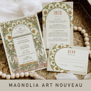 Invitación Boda RSVP Insertar Art Nouveau vintage de Mucha