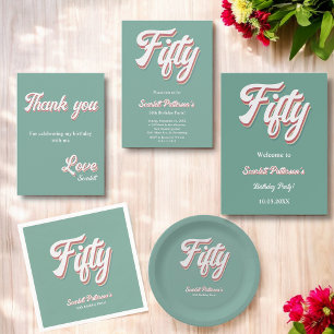 Servilleta De Papel Elegante Retro 70 Groovy Único 50 cumpleaños