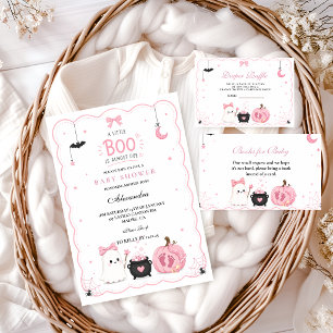 Tarjeta De Recepción Ducha de bebé de Pink Little Boo Sorteo de pañales