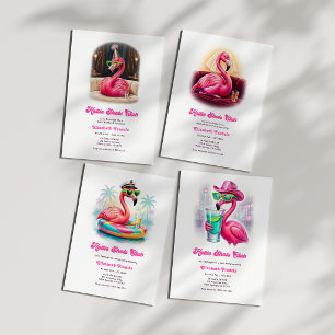 Invitación Club Rosa Caliente Flamenco Divertido Despedida de