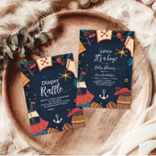 Servilleta De Papel Baby Shower pirata náutico azul naval