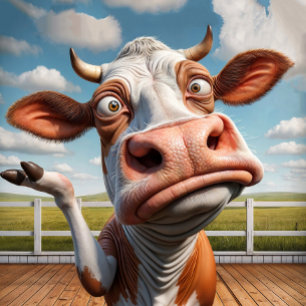 Reloj Redondo Grande The Silly Cow - "¿En serio?" Diseño de comillas di