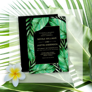 Invitación Detalles del Boda de follaje tropical vibrante