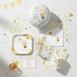 Servilleta De Papel Alegría con la felicidad: Hola Bee Bee Shower Napk