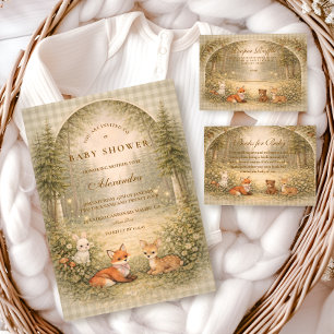 Invitación Bosque Encantado de Bebés Animales Baby Shower
