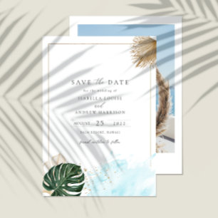 Invitación Foto de Baby Shower Boho Palm Tropical
