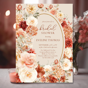 Invitación Boho terracotta burgundy eucalipto