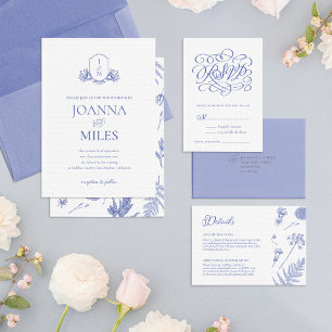 Agradecimiento Tarjeta de Boda de caligrafía periwinkle para comi