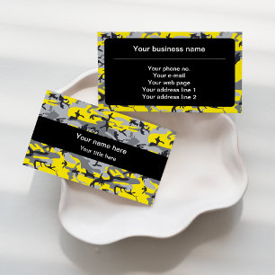 Tarjeta De Visita Camo amarillo y gris, Camuflaje, Militar, Ejército