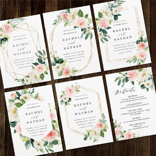 Invitación a la boda floral en la flor de la flor 