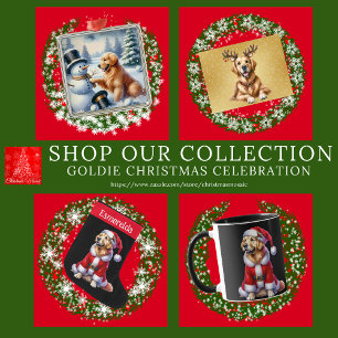 Calcetín Navideño Grande Navidades personalizado Golden Retriever