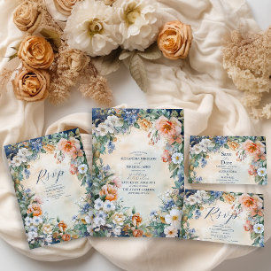 Invitación Todo En Uno Elegante Boda de Elegancia Real de Victoria