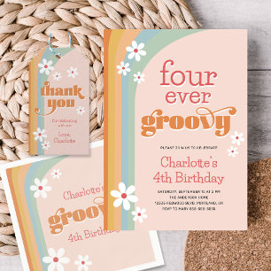 Invitación de cuarto cumpleaños del Chica Groovy D