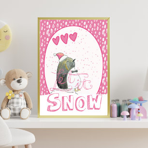 Tarjeta Festiva Que nieve   Navidades Cute Penguin