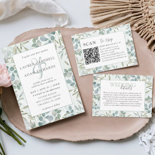 Invitación Boda de la acuarela de Eucalyptus