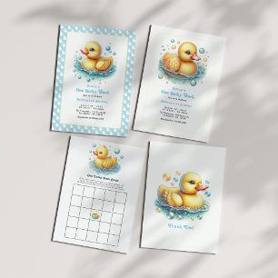 Invitaciones Acrílicas Cumpleaños de Pato Afortunado