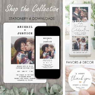 Invitación QR RSVP Máquina de Moda todo en uno 2 Boda fotográ