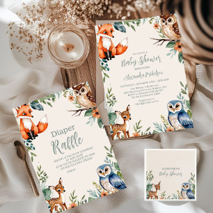 Invitación Woodland Forest Animals Baby Shower