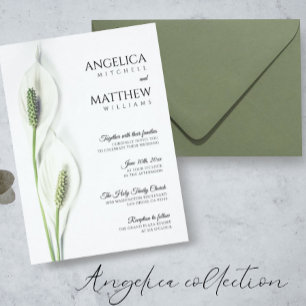 Invitación Elegante Calla Blanca Lily Flores Boda Floral En