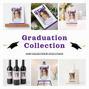 Etiqueta Para Botella De Vino Partido de Graduación Fotográfica Elegante guión m