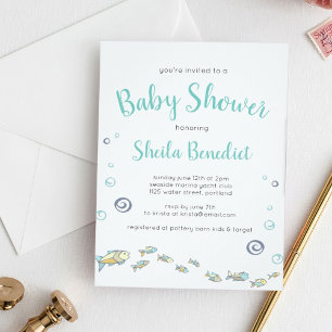 Bajo el Océano Marítimo Tema Invitación de Baby Sh