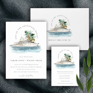 Servilleta De Papel Elegante Boda de la Palm Seascape del Barco de Cru