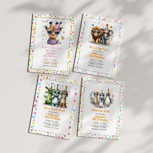 Invitación Animal de Safari de la Selva "Fourever Wild"